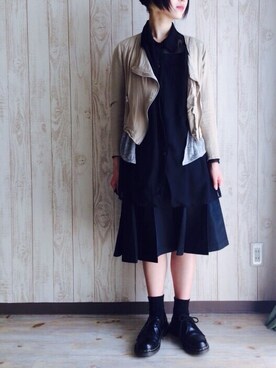 「Ralph Lauren」｜「アイテム（ライダースジャケット）」を使った、rukaさん（レディース・158cm）の春コーディネート