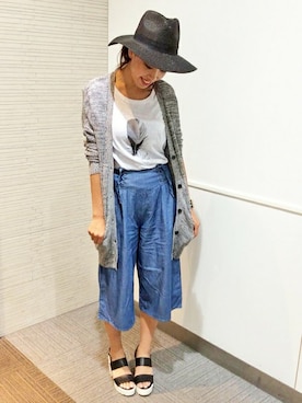 「アイテム（カーディガン/ボレロ、その他）」を使った、azuさん（レディース・165cm）の夏コーディネート