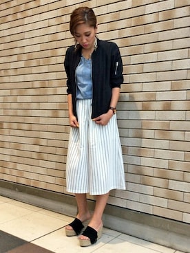 「ガウチョパンツ」｜azuさん（レディース・165cm）の春コーディネート