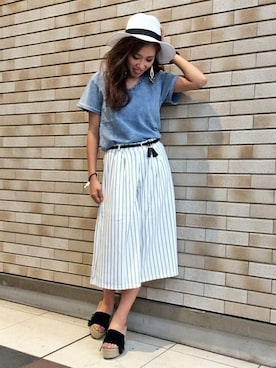 「ガウチョパンツ」｜azuさん（レディース・165cm）の春コーディネート