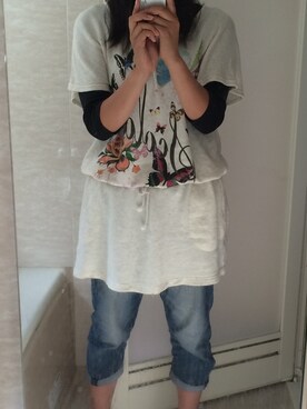 「ScoLar（スカラー）のアイテム（チュニック）」を使った、こーさかさん（レディース・168cm）の秋コーディネート