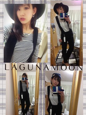 「LAGUNAMOON（ラグナムーン）のアイテム（つなぎ/オールインワン）」を使った、あやた○さん（レディース・161cm）の春コーディネート