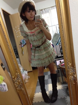 「bye bye（バイバイ）のアイテム（ワンピース）」を使った、あやた○さん（レディース・161cm）の秋コーディネート