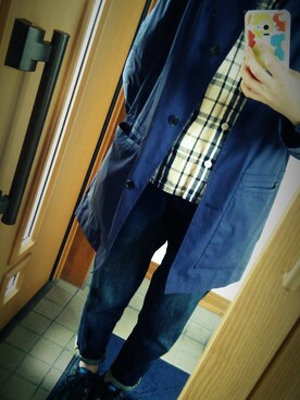 「MHL.（エムエイチエル）のアイテム（その他アウター）」を使った、r.さん（レディース・165cm）の春コーディネート