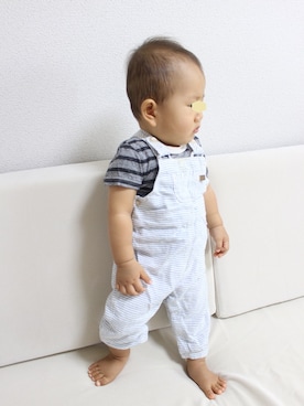 「1歳3ヶ月」｜「アイテム（サロペット/オーバーオール）」を使った、takuさん（キッズ・80cm）の夏コーディネート