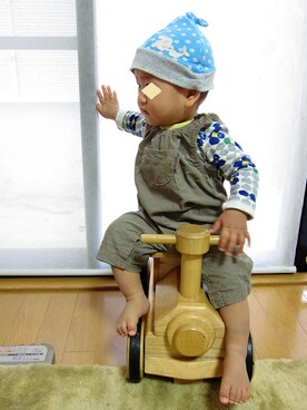 「1歳5ヶ月」｜「アイテム（サロペット/オーバーオール）」を使った、takuさん（キッズ・80cm）の秋コーディネート