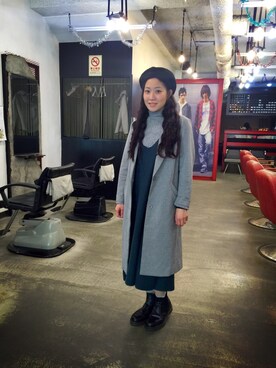 「EMODA（エモダ）のアイテム（フォーマルスーツ/小物）」を使った、Eva Hsiehさん（レディース・156cm）の冬コーディネート