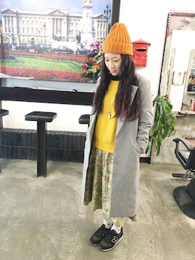 「EMODA（エモダ）のアイテム（フォーマルスーツ/小物）」を使った、Eva Hsiehさん（レディース・156cm）の冬コーディネート