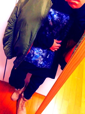 「VETEMENTS（ヴェトモン）のアイテム（ブルゾン）」を使った、outroheart(18)さん（メンズ・170cm）の秋コーディネート