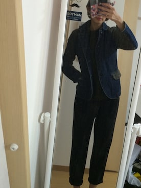 「Scye（サイ）のアイテム（デニムジャケット）」を使った、☺︎ゆん✳︎さん（レディース・168cm）の冬コーディネート
