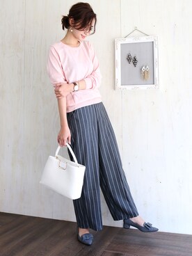 「ピンクニット」｜DUNAさん（レディース・162cm）の冬コーディネート