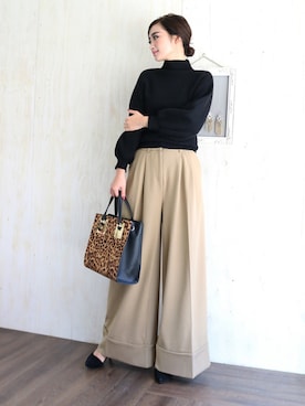 「バルーンスリーブ」｜DUNAさん（レディース・162cm）の秋コーディネート