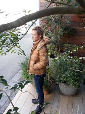 「アイテム（モカシン/デッキシューズ）」を使った、堀越　真さん（メンズ・162cm・30代）の冬コーディネート