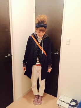 「Rodeo Crowns（ロデオクラウンズ）のアイテム（チェスターコート）」を使った、yuさん（レディース・155cm）の冬コーディネート