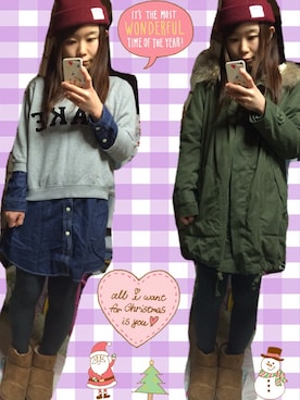 「mysty woman（ミスティウーマン）のアイテム（モッズコート）」を使った、mayu.さん（レディース・158cm）の冬コーディネート