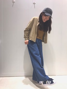 「コーデュロイキャップ」｜「アイテム（アナログ腕時計）」を使った、AKIさん（レディース・153cm）の秋コーディネート
