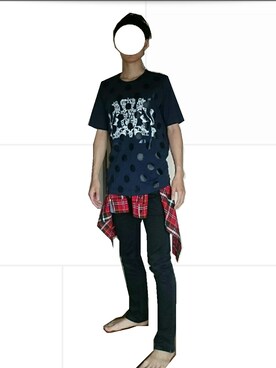 「TOMMY（トミー）のINNES CHECK SHIRT（シャツ/ブラウス、レッド系）」を使った、Danielさん（メンズ・184cm）の夏コーディネート