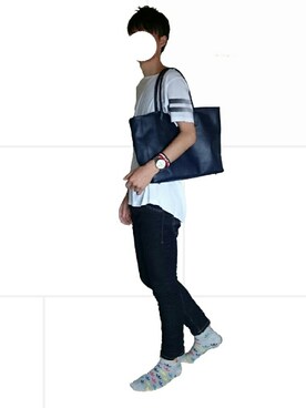 「DIESEL（ディーゼル）のKROOLEY-NE Sweat jea0600V（デニムパンツ、ブルー系）」を使った、Danielさん（メンズ・184cm）の夏コーディネート