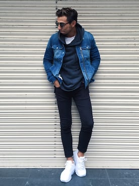 「AZUL by moussy（アズールバイマウジー）のアイテム（ブルゾン）」を使った、Masaki Nakamuraさん（メンズ・179cm）の秋コーディネート