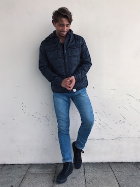 「AZUL by moussy（アズールバイマウジー）のアイテム（ブルゾン）」を使った、Masaki Nakamuraさん（メンズ・179cm）の秋コーディネート