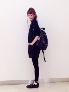 「ルーズソックス」｜「アイテム（スタジャン）」を使った、iwamotoさん（レディース・168cm）の秋コーディネート