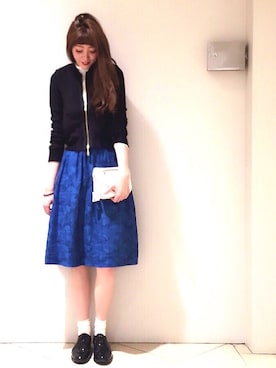 「レースアップシューズ」｜「アイテム（スタジャン）」を使った、iwamotoさん（レディース・168cm）の冬コーディネート