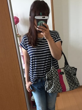 「ef-de（エフデ）のアイテム（アクセサリー）」を使った、etsukoさん（レディース・159cm）の夏コーディネート