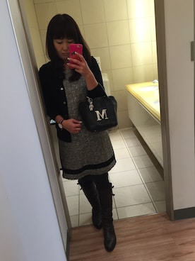 「アイテム（アナログ腕時計、ピンク系）」を使った、etsukoさん（レディース・159cm）の冬コーディネート