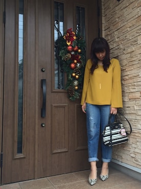 「kate spade new york（ケイトスペード ニューヨーク）のアイテム（キーケース/キーアクセサリー）」を使った、etsukoさん（レディース・159cm）の冬コーディネート