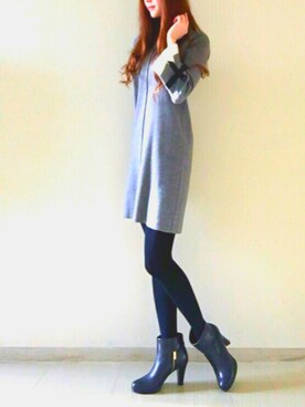 「UNTITLED（アンタイトル）のアイテム（ブーツ）」を使った、麻里衣さん（レディース・161cm）の冬コーディネート
