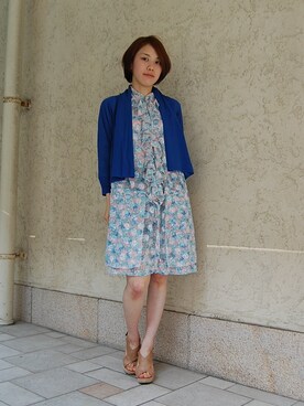 「ジャパンブルー」｜「アイテム（ワンピース/ドレス）」を使った、chaosbohemiaさん（レディース・156cm）の夏コーディネート