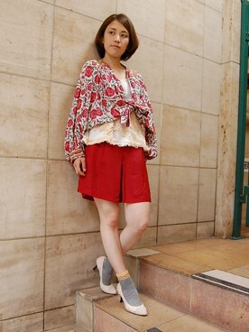 「キュロット」｜「アイテム（キャミソール）」を使った、chaosbohemiaさん（レディース・156cm）の夏コーディネート