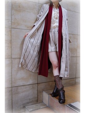 「キュプラ」｜「アイテム（ブーツ）」を使った、chaosbohemiaさん（レディース・156cm）の秋コーディネート