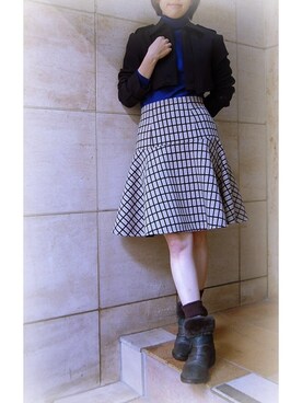 「ひざ丈スカート」｜「アイテム（トレンチコート）」を使った、chaosbohemiaさん（レディース・156cm）の秋コーディネート