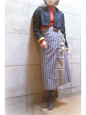「ウエストイン」｜「アイテム（トレンチコート）」を使った、chaosbohemiaさん（レディース・156cm）の秋コーディネート