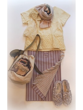 「アイテム（ストール/ショール）」を使った、chaosbohemiaさん（レディース・156cm）の冬コーディネート