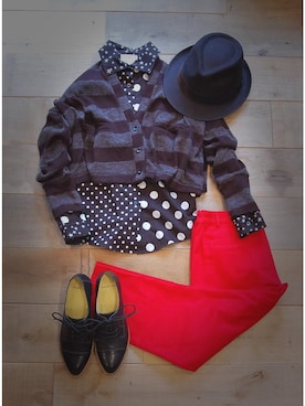 「ボーダーニット」｜chaosbohemiaさん（レディース・156cm）の冬コーディネート