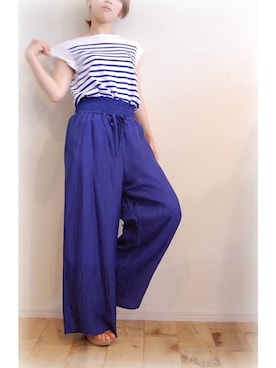 「ガウチョパンツ」｜chaosbohemiaさん（レディース・156cm）の夏コーディネート