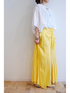 「キュプラ」｜「アイテム（アクセサリー）」を使った、chaosbohemiaさん（レディース・156cm）の夏コーディネート
