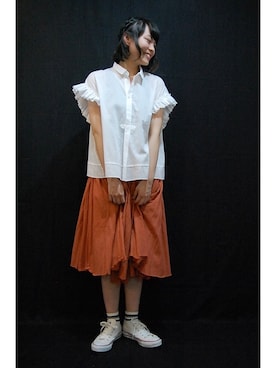 「フリルトップス」｜chaosbohemiaさん（レディース・165cm）の夏コーディネート