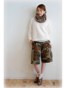 「アイテム（ブーティ）」を使った、chaosbohemiaさん（レディース・156cm）の秋コーディネート