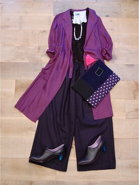 「アイテム（ポーチ）」を使った、chaosbohemiaさん（レディース・156cm）の秋コーディネート