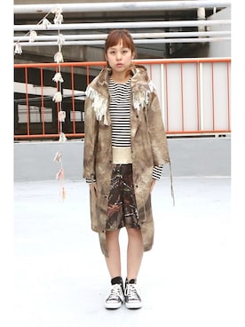 「RehersalL（リハーズオール）のアイテム（パンツ）」を使った、chaosbohemiaさん（レディース・156cm）の冬コーディネート