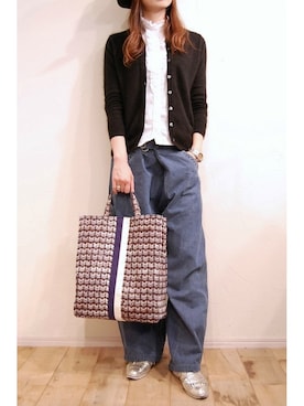 「アイテム（トートバッグ、シルバー系）」を使った、chaosbohemiaさん（レディース・165cm）の冬コーディネート