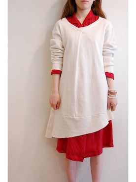 「アイテム（その他アウター、レッド系）」を使った、chaosbohemiaさん（レディース・156cm）の春コーディネート