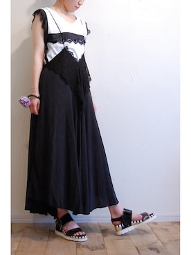 「キャミソールワンピ」｜「アイテム（ワンピース/ドレス）」を使った、chaosbohemiaさん（レディース・156cm）の春コーディネート