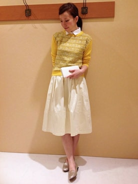 「ジャガード」｜「アイテム（財布/小物）」を使った、やまぎしさん（レディース・165cm）の冬コーディネート