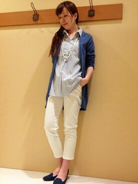 「ブルー x ホワイト」｜やまぎしさん（レディース・165cm）の春コーディネート