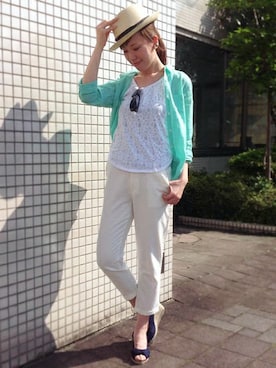 「ikka（イッカ）のアイテム（帽子）」を使った、やまぎしさん（レディース・165cm）の春コーディネート