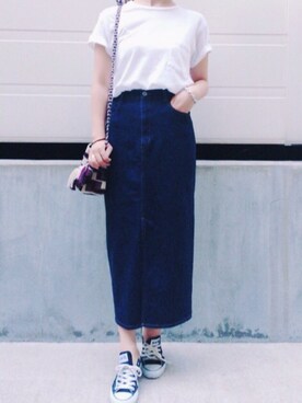 「コンバンース」｜HEMMY.さん（レディース・157cm）の夏コーディネート